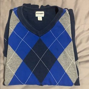 Old Navy Men’s Patterned Sweater Blue and Gray